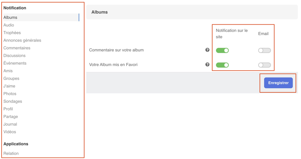 menu fonctions reseau social notification 2